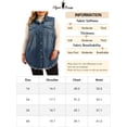 thumbnail image 6 of Unique Bargains Women's Plus Frayed Hem Shacket Pockets Denim Jean Jacket Outerwear Vest 4X Blue, 6 of 6