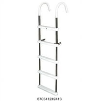 JIF Marine DMT5-11 5 Step Gunwale 11 in. Hook Boat Ladder - Stainless Steel