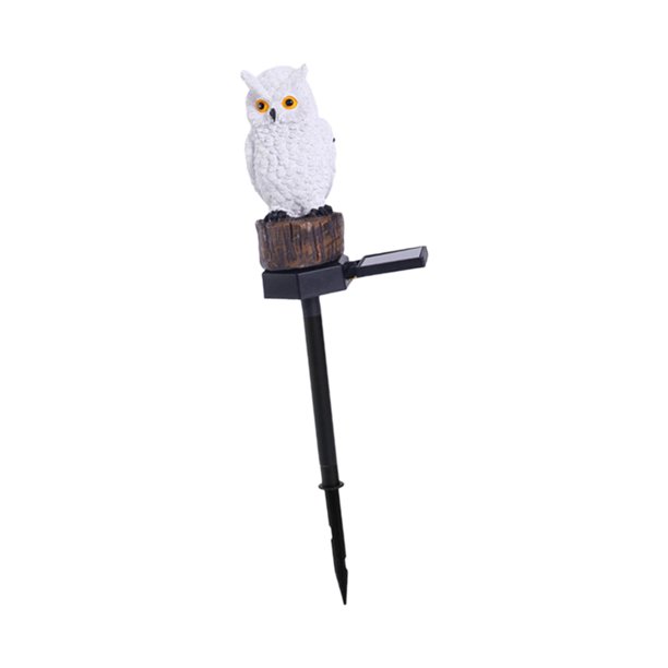 Estatua de animal con iluminación LED, decoración para césped, luz nocturna, luces solares para jardín. Búho 11x7x34cm