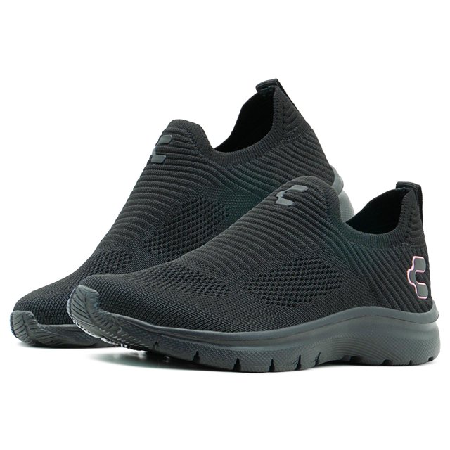 Tenis Charly Juvenil Deportivo Clasico Slip On Negro 22-26 negro 25.5