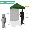 thumbnail image 5 of INTER HUT 5x5 Outdoor Pop up Canopy Gazebo with One Removable Sidewall, Instant Easy Set up Outdoor Canopy Commercial Sun Shelter with Carry Bag, Green, 5 of 10