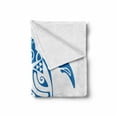 thumbnail image 2 of Turtle Soft Flannel Fleece Blanket, Hawaiian Underwater Creatures Endangered Maui Animals Simplistic Design, Cozy Plush for Indoor and Outdoor Use, 50" x 70", Cobalt Blue and White, by Ambesonne, 2 of 6
