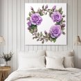 thumbnail image 4 of Purple Rose Wall Art Painting on Canvas, Spring Flower Watercolor Modern Floral Leaf Canvas Art Home Prints Wall Art Framed Modern Artwork for Living Room Bedroom Wall Decor 8x8in, 4 of 9