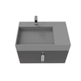 thumbnail image 3 of Amazon 30" Black Wood Floating Vanity with Gray Top and Chrome Trim, 3 of 10