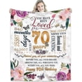 thumbnail image 1 of 70th Birthday Gifts Women Blanket 50*60, Happy 70th Birthday Gift Ideas, 70th Birthday Decorations, Gifts For Women Turning 70, Gifts For 70-year-old, 1 of 5