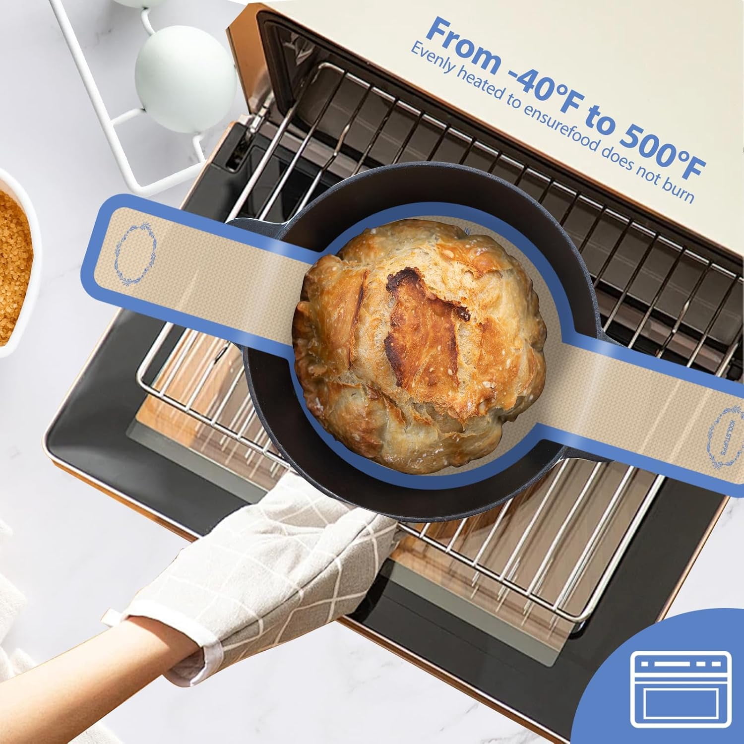 Silicone Bread Sling for Dutch Oven, Non-Stick & Easy Transfer Sourdough Baking Mat - 2PCS