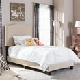 thumbnail image 1 of Baxton Studio Benjamin Lit Arqué Moderne et Contemporain en Lin Beige Taille Simple avec Clous, 1 of 6