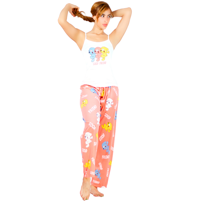 SET PIJAMA DE MUJER DE PANTALON Y BLUSA CON ESTAMPADO