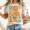 thumbnail image 2 of Boho Floral Mama T-Shirt, Natural and White Tee Large Flowers for Modern Moms, 2 of 8