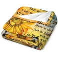 thumbnail image 4 of Sunflower Blanket Sunflower Decor Inspirational Faith Throw Blanket Sunflower Blanket Gifts for Girls Boys Winter Bedding Super Warm Soft Plush Fleece Flannel Blanket for Kids Adult Women 50"x60", 4 of 5