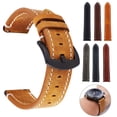 thumbnail image 6 of Leadrop 1 Set 18mm 19mm 20mm 22mm 24mm Watch Band Retro Adjustable Universal Wear-resistant Comfortable Replacement with Spring Bars Genuine Leather Watch Strap Wristband for Daily Wear, 6 of 11