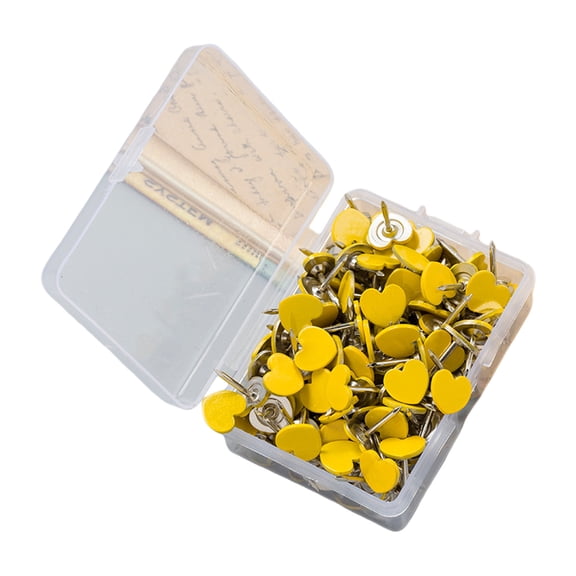 100Pcs Heart Shape Metal Push Pins Decorative Cork Notice Board Thumb Tacks for Bulletin Board Classroom Wall Display