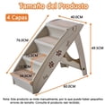 thumbnail image 2 of Escalera Plegable para Perro con Patas Antideslizantes - Escaleras de Cama para Perro, 62x40x49.5 CM, Escalera Perro Cama, Soporta hasta 75 KG, para Sofá, Cama o Auto (4 Capas, Gris), 2 of 7