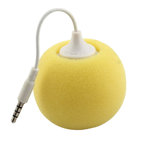 Portable 3.5mm Audio Jack Music Player Speaker Yellow for Phone Laptop