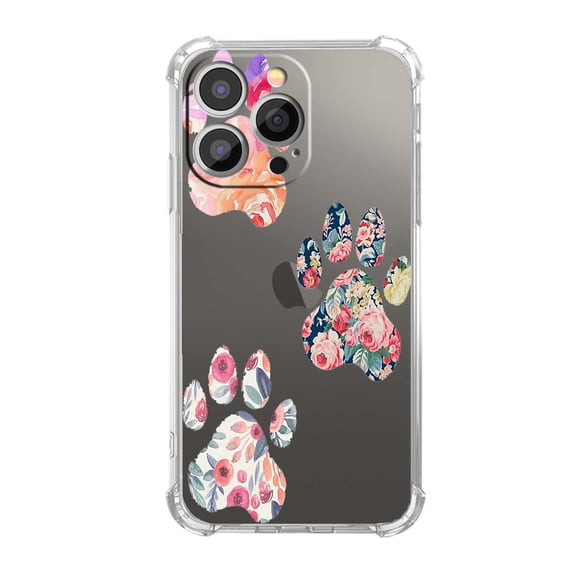 Bear Paw Clear Case for iPhone 13 Pro Max,Transparent Soft TPU Bumper Full Cover Case