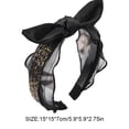thumbnail image 2 of Sonducket Bandas para el cabello Aro de cuentas de encaje Estilo elegante Orejas de conejo negras Antideslizantes con diademas de engranajes para bodas de Accesorio para el cabello Lazo colorido Sonducket AP010008-03B, 2 of 6