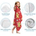 thumbnail image 7 of Red Christmas Gingerbread Man Pattern Hooded Bath Towel，60"x35" for Ages 3 To 12 Kids, Quick Dry Lightweight Soft Microfiber Hood Beach Towel Cover Up for Kids, 7 of 7