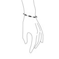 thumbnail image 3 of Bling Jewelry Womens Asian Style Black Natural Onyx Strand Tube Bar Link Bracelet Sterling Silver 7.5 Inch, 3 of 4