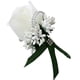thumbnail image 2 of Ramo de rosas de seda artificial / Boutonnieres, flores de boda hechas a mano, Blanco y verde oscuro, 2 of 9