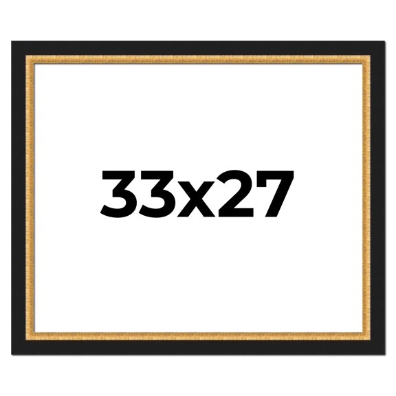 33x27 Frame Gold Real Wood Picture Frame Width 2.25 Inches | Interior Frame Depth 0.5 Inches |