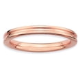 thumbnail image 2 of Sterling Silver Pink-Plated Grooved Ring, 2 of 8