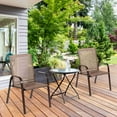 thumbnail image 3 of Costway 2 Pcs Chaises de Patio Chaise de Salle à Manger Terrasse Cour avec Accoudoirs Brun, 3 of 9