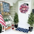 thumbnail image 4 of 4th of July Wreath for Front Door, Independence Day Patriotic Wreath Decorations, Memorial Day Flag Wreaths, Red White Blue Garland Decoration for Front Door Wall Home Decor, 4 of 6