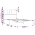 thumbnail image 2 of vidaXL Twin XL Metal Bed Frame with Headboard, Sturdy Steel, White, No Mattress, 2 of 9