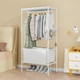 thumbnail image 6 of Gumesh Portable 2-Tier Wardrobe Rack With Curtain | Shelves + Hanging Rod | Freestanding Closet Organizer, 6 of 6