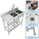 thumbnail image 5 of Yeshouse Fregadero Utilitario de Acero Inoxidable con Grifo Desplegable: Fregadero Comercial Independiente de Doble Tazón para Cocina, Restaurante, Garaje, Certificado NSF, 5 of 9
