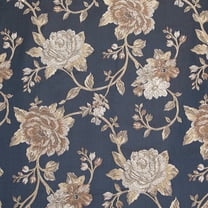 Decora Furnishings Luxurious and Premium Floral Design Jacquard Fabric for Upholstery, Window Treatments, Craft - Width 54 inches - Fabric by The Yard (Navy Blue)