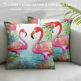 thumbnail image 3 of RUIYC  Tropical Floral and Flamingo Decorative Throw Pillow Covers  Pillows Case Square Cushion Cover Cases Pillowcase with Zipper Sofa Home Decor for Couch Bed Patio Car, 3 of 5