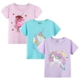 thumbnail image 2 of Camiseta HILEELANG de algodón de manga corta para niñas pequeñas, paquete de 3, talla 6, 2 of 6