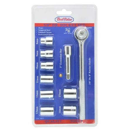 Best Value H420501 Ratchet 3/8 in. Drive Metric 6 Point Socket 10-Piece