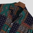 thumbnail image 4 of GZWYHT Mens Casual Button Down Shirts,Mens Shirts Mens Ethnic Style Summer Short Sleeve Loose Buttons Casual Shirt Blouse Tops Mens Dress Shirts,Big And Tall Shirts Green L, 4 of 8