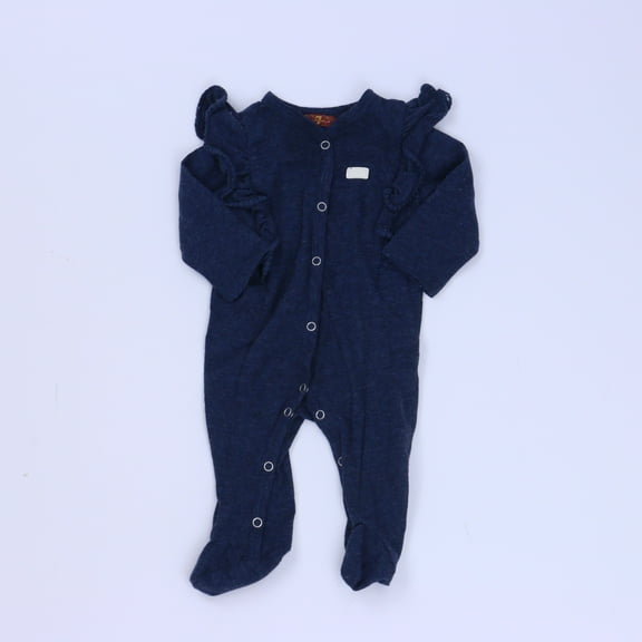 Pre-Owned 7 for all Mankind Girls Blue Long Sleeve Outfit size: *0-3 Months (Excellent)