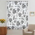 thumbnail image 2 of Black Coastal Sheer Curtains 108" Extra Long, Coral Starfish Seaside Summer Beach Light Filering Curtains, Privacy Drapes Simi Floor to Veiling Curtain for Living Room Bedroom Large Window Treatment, 2 of 9