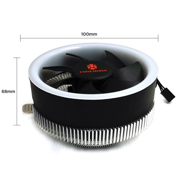 Coolmoon Rgb 3 Pines Ventilador De Refrigeración Disipador De Calor Ordenador Pc Cpu Enfriador Radiador Lga Accesorios De Refrigeración Soplado Disipación De Calor Serendint EL012522-00