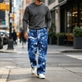 thumbnail image 5 of GrmtClth Cargo Pants for Men All Over Camo Pattern Loose Baggy Cut Multi Storage Pockets Stretch Pull On Daily Street Trousers Navy 4XL, 5 of 8