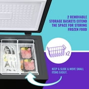 DEMULLER 4.0 Cu.ft Deep Freezer Top Open Door Compact Freezer with 2 Removable Storage Baskets Black