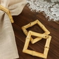 thumbnail image 2 of Efavormart 4 Pack | Natural Rustic Boho Chic Wooden Square Napkin Rings, Bamboo Napkin Holders, 2 of 11