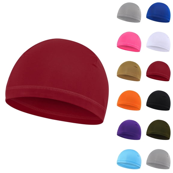 THDHVS Kids Hat,Quick Dry Cycling Liner Cap Breathable Lightweight Helmet Inner Headband Outdoor Sports Hat for Kids,Hats for Kids Orange Free Size