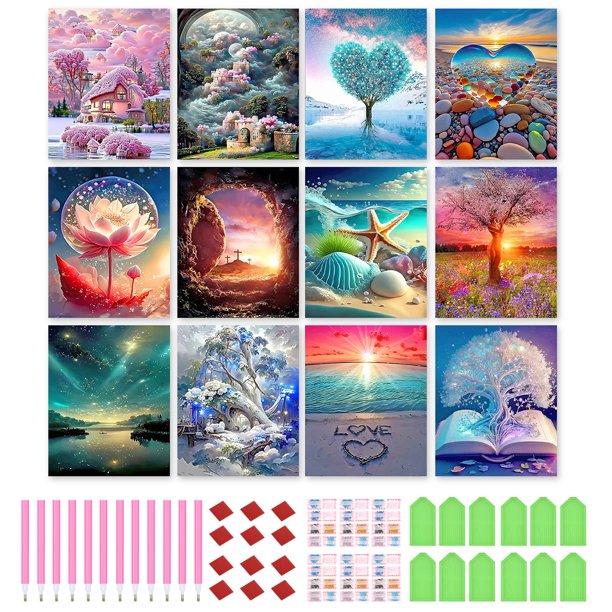 Kit 5D DIY 12 Uds. Taladro Del Arte Artesanal 30x40cm