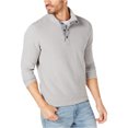 thumbnail image 1 of Tommy Bahama Mens Cold Springs Mock-Collar Henley Sweater, Grey, Small, 1 of 1