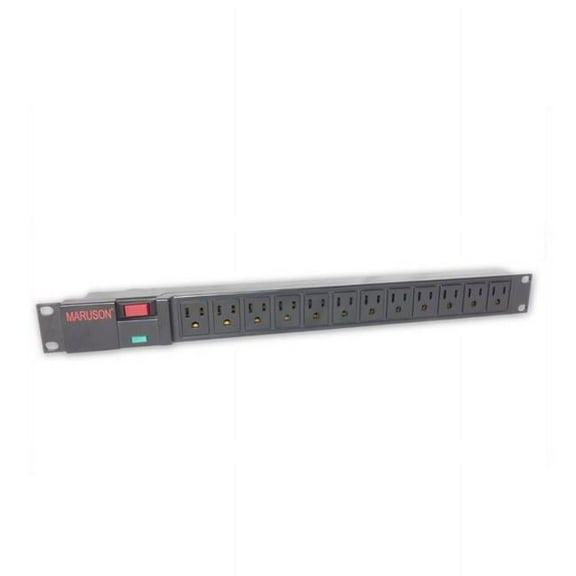 Maruson PDU-R1512PS PDU, 12 Outlets, 1U, 5-15P, 1050J Surge Protected