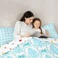 thumbnail image 4 of jejeloiu Retro Bohemian Flowers 7-Piece Twin Bedding Sets,Chic Bowknot Ribbon Bedding Comforter Set,White Blue Sheet Sets For Men Womwn,Microfiber Bedroom Decor Reversible, 4 of 8
