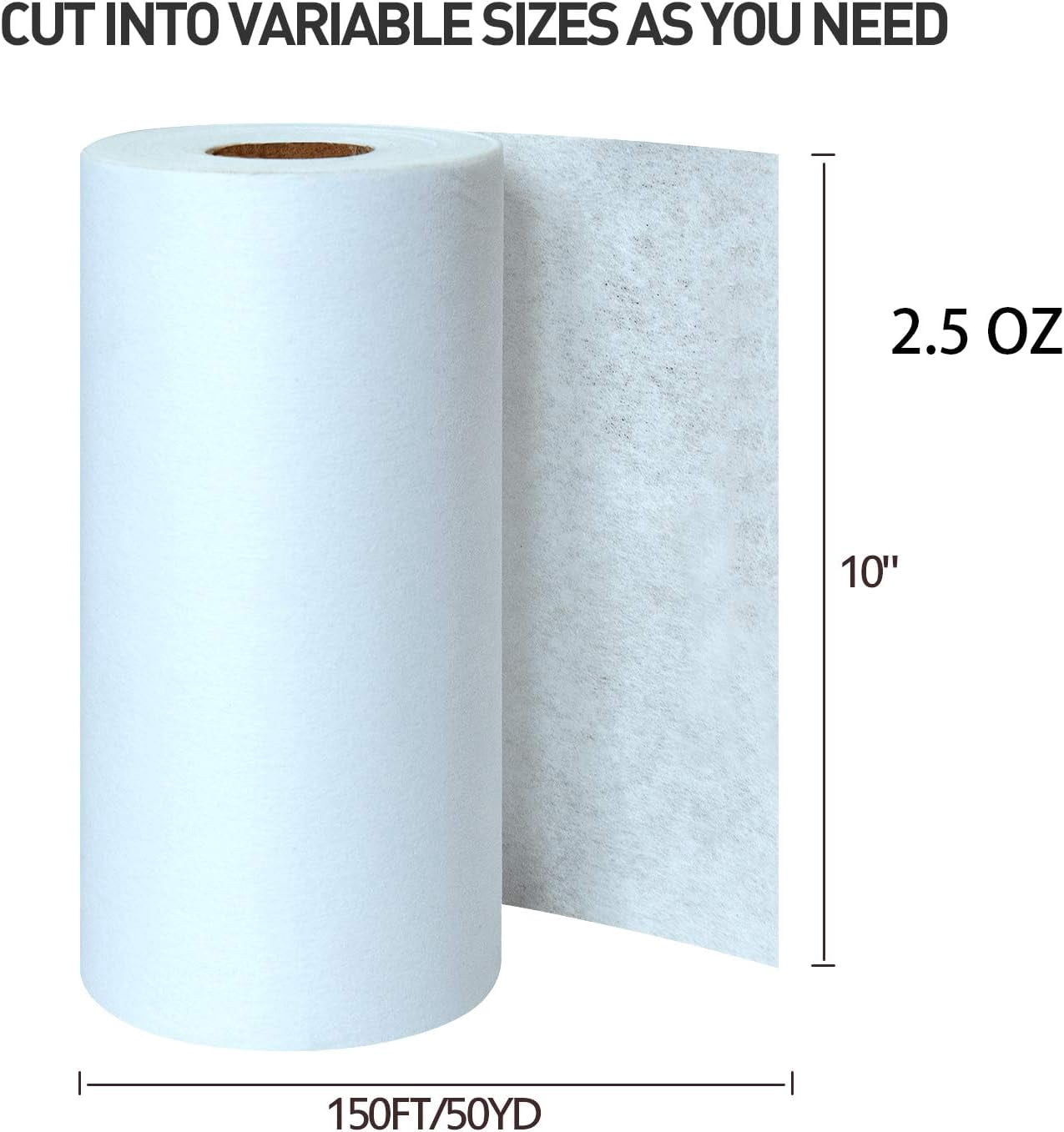 Cut Away Embroidery Stabilizer Backing (10in x 50yd), Stabilizer for Embroidery - Medium Weight 2.5oz Cutaway Embroidery Stabilizers - for Machine Embroidery Stabilizer and Hand Sewing