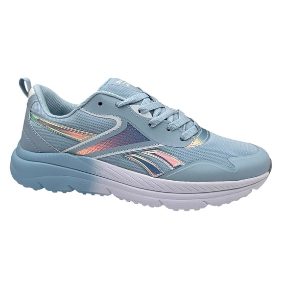 Reebok Youth Big Girls Rush Sneakers Size 7 Blue Iridescent Sky Blue Lace Up