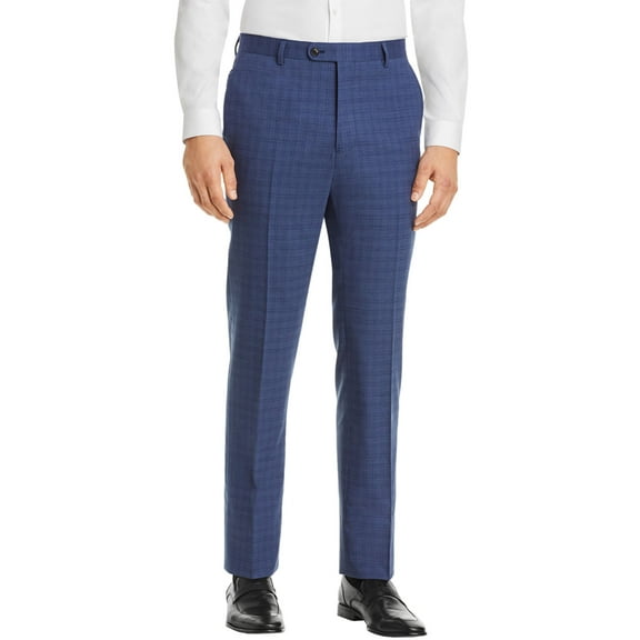 John Varvatos Star USA Mens Slim Fit Wool Tonal Plaid Pants 30 Blue  - NWT $198