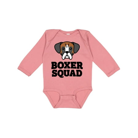 

Inktastic Dog Boxer Squad Gift Baby Boy or Baby Girl Long Sleeve Bodysuit